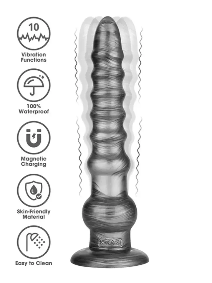 King Sized Vibrating Vibrax Slider 32,3 cm Analdildo med vibration