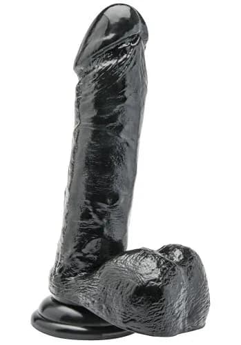 Get Real Dildo With Balls Black 18 cm