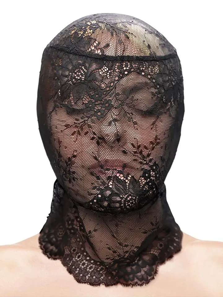 Fetish & Fashion Lace Hood Black