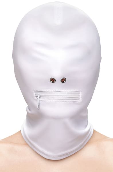 Zippered Mouth Hood White