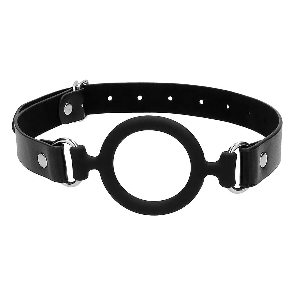 Silicone Ring Gag With Leather Straps Gag