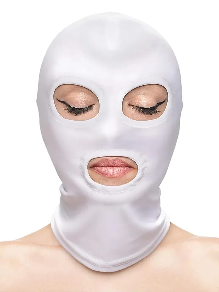 Fetish & Fashion Eyes & Mouth Hood White BDSM mask