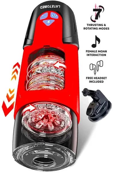 Telio Masturbator With Rotation, Thrusting & Moaning Masturbator med motor