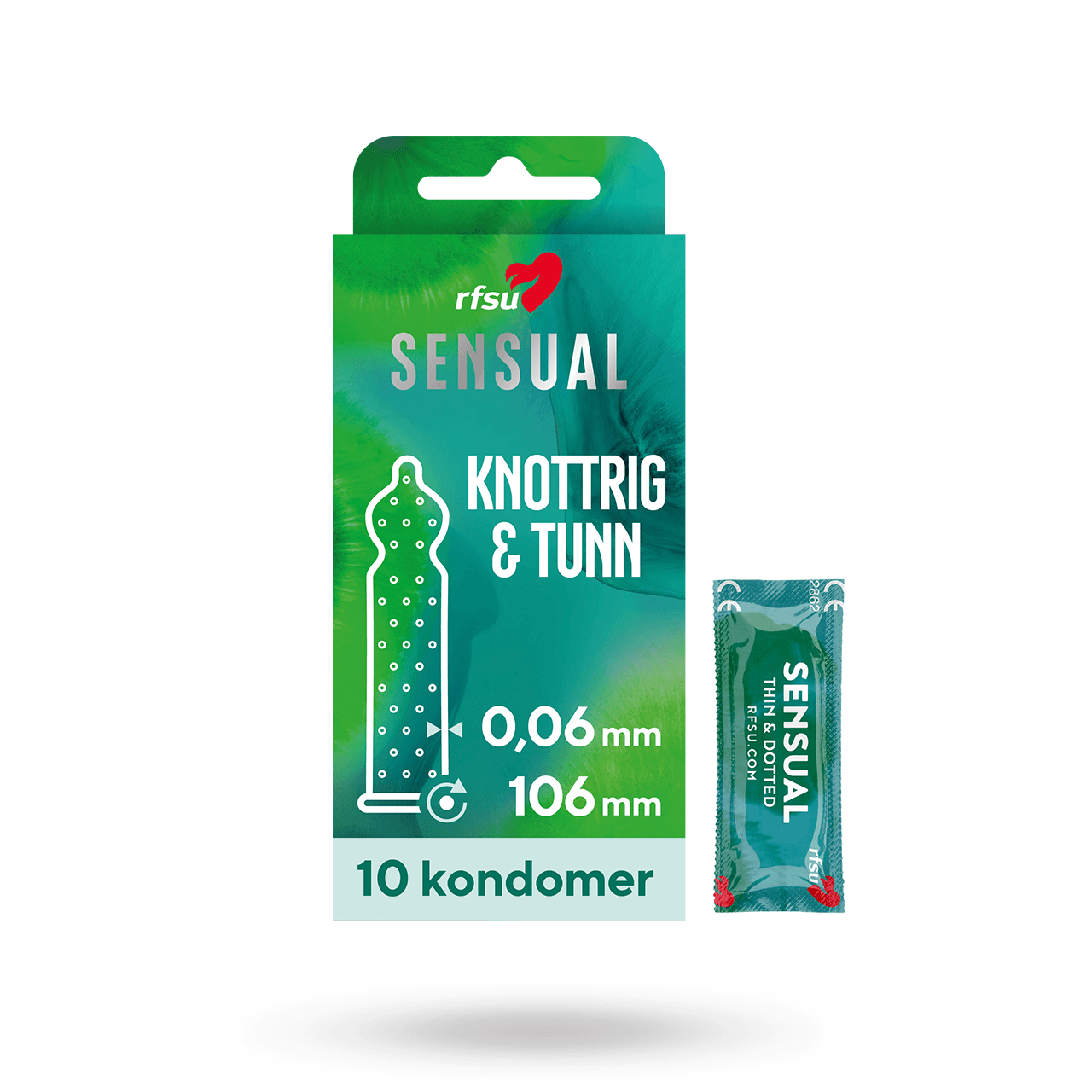 Sensual (Näkken) - Knottrigt Tunn Kondom - 10 pack