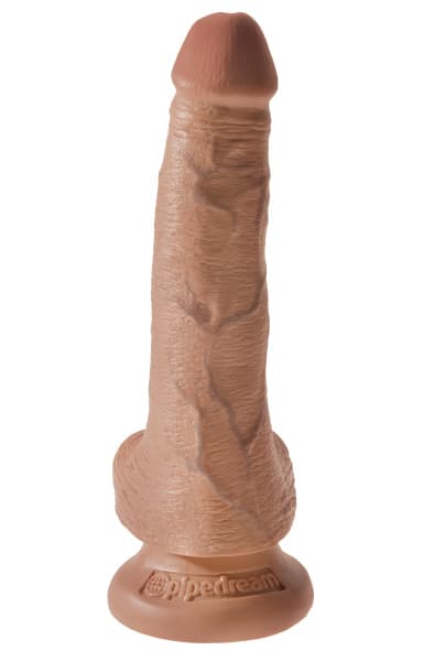 Dildo med Pung 18 cm - Solbränd