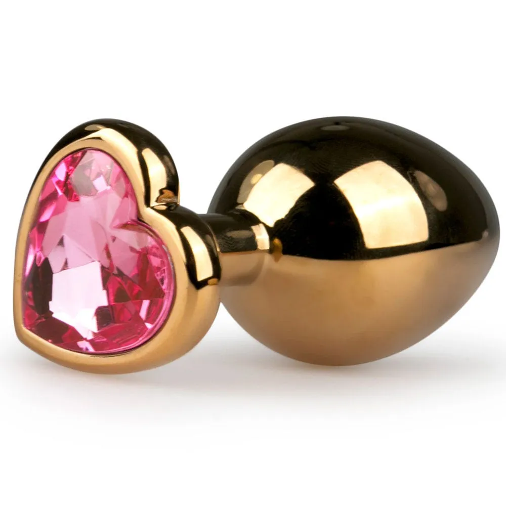 Easytoys Metal Butt Plug Gold/Pink 8,3 cm Analplugg metall