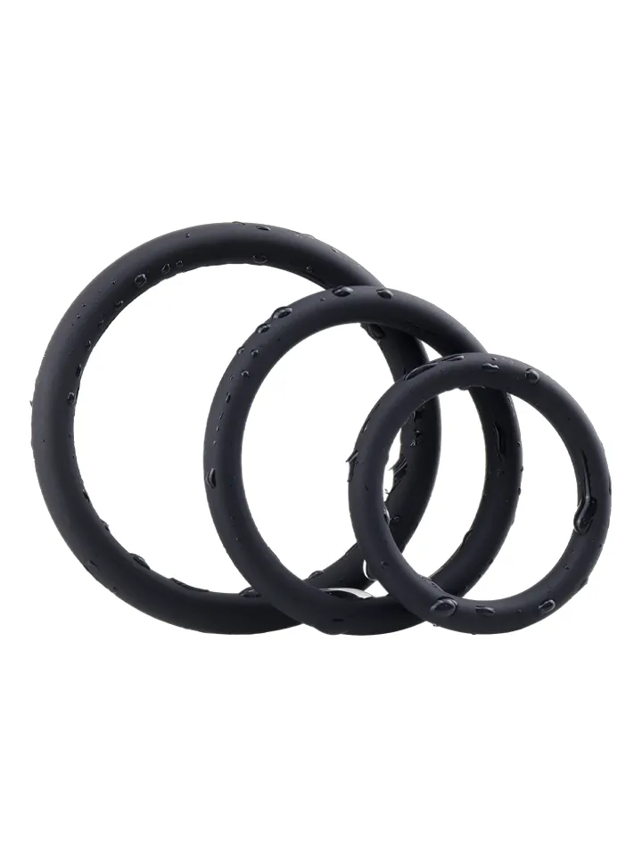 Silicone Ring Set 3-pack Black
