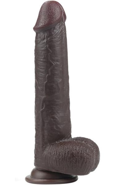 Sliding Skin Dual Layer Dong Brown 23cm Dildo
