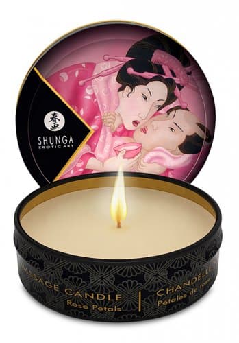 Shunga Massageljus, Rose Petals - 30 ml