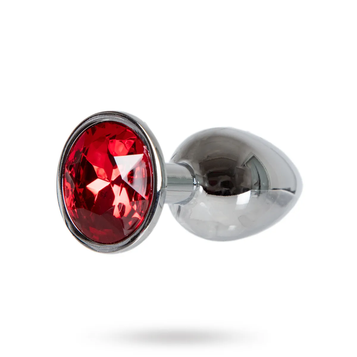 Diamond Butt Plug Silver/Red Small