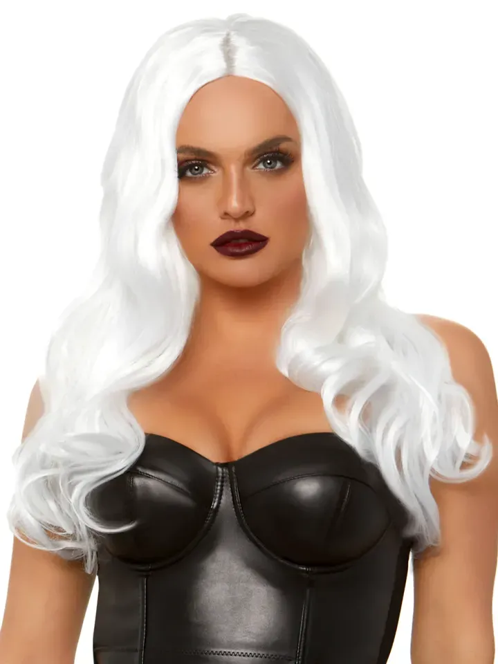 Leg Avenue Long Wavy Wig White