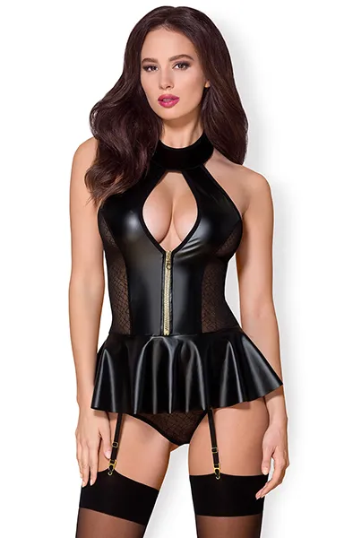 Obsessive 859-COR-1 Corset & Thong S/M Sexiga underkläder