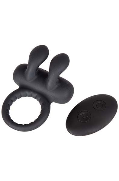 Vibrerande Penisring med Rabbit & Fjärrkontroll - Svart
