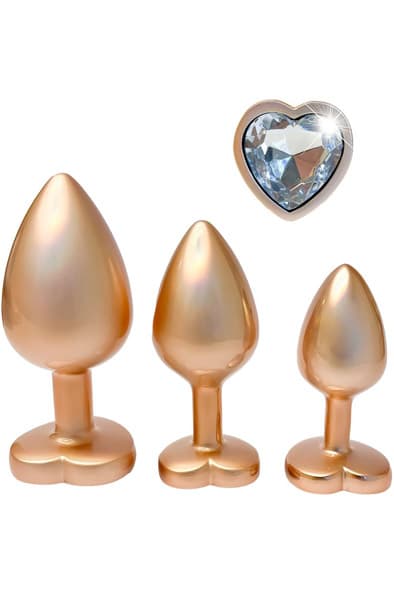 GLEAMING LOVE PEARL GOLD PLUG SET