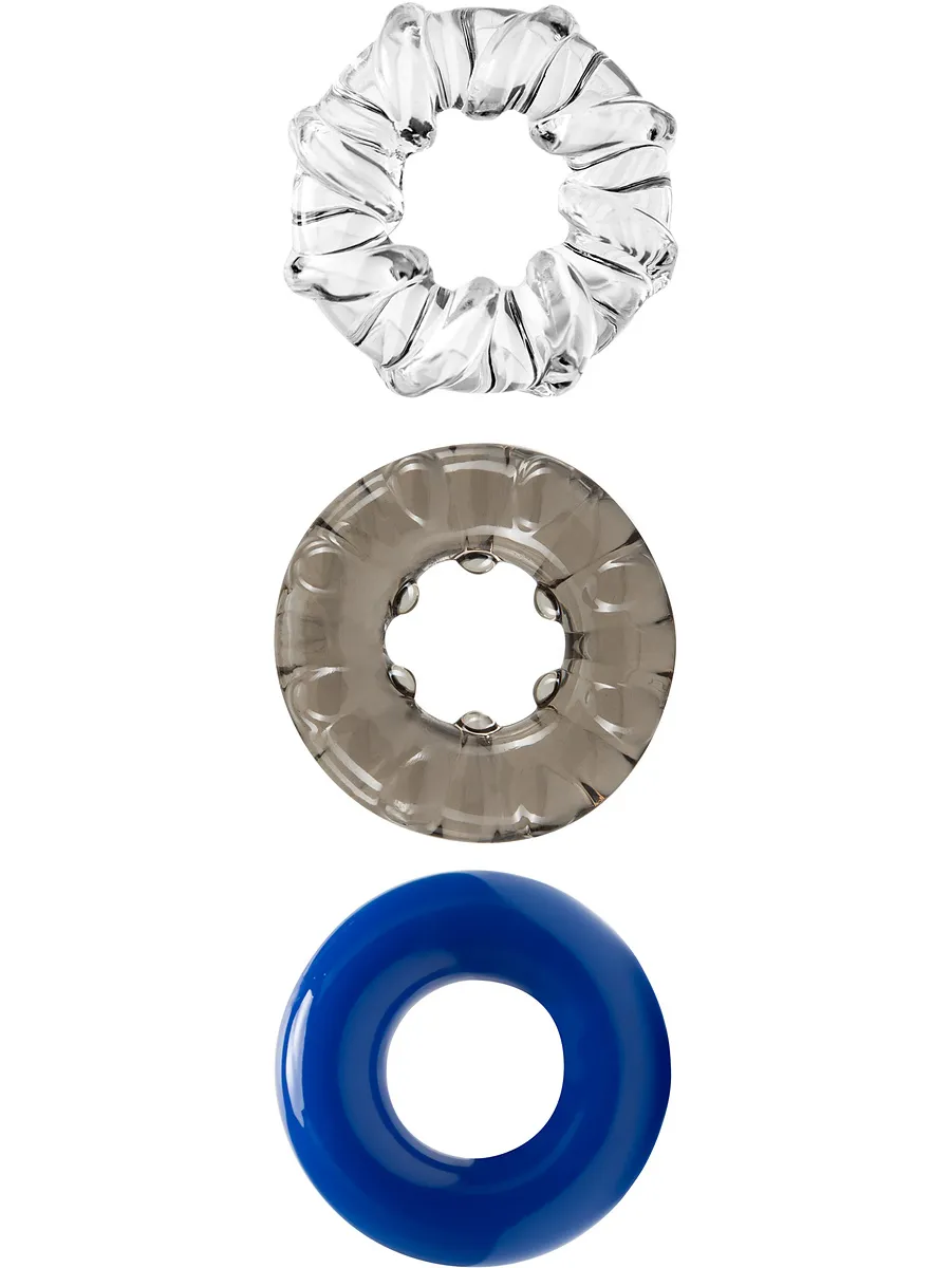 Stay Hard Triple Stretch 3-pack Cockrings Penisringar paket