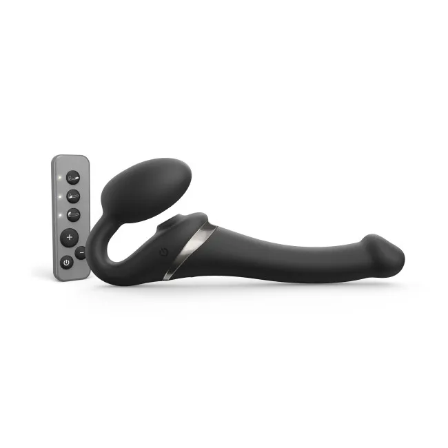 Strap-On-Me: Multi Orgasm Bendable Strap-On Vibrator, S, svart