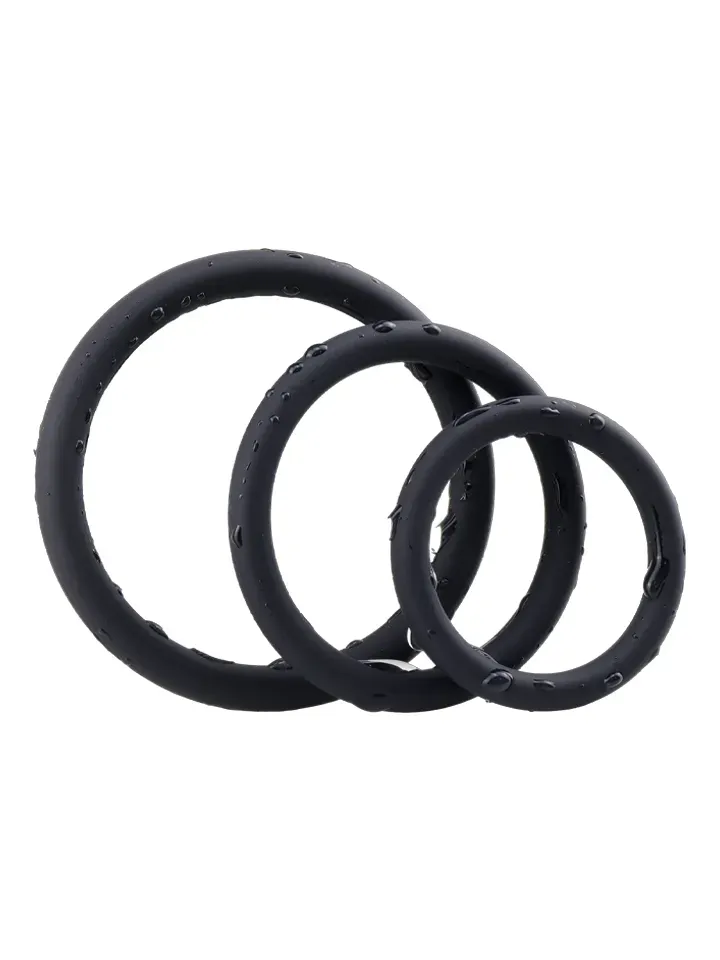 Silicone Ring Set Black 3-pack