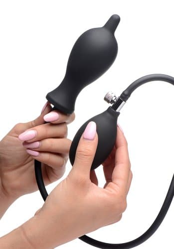 Master Series Dark Inflator Anal Plug Uppblåsbar analplugg