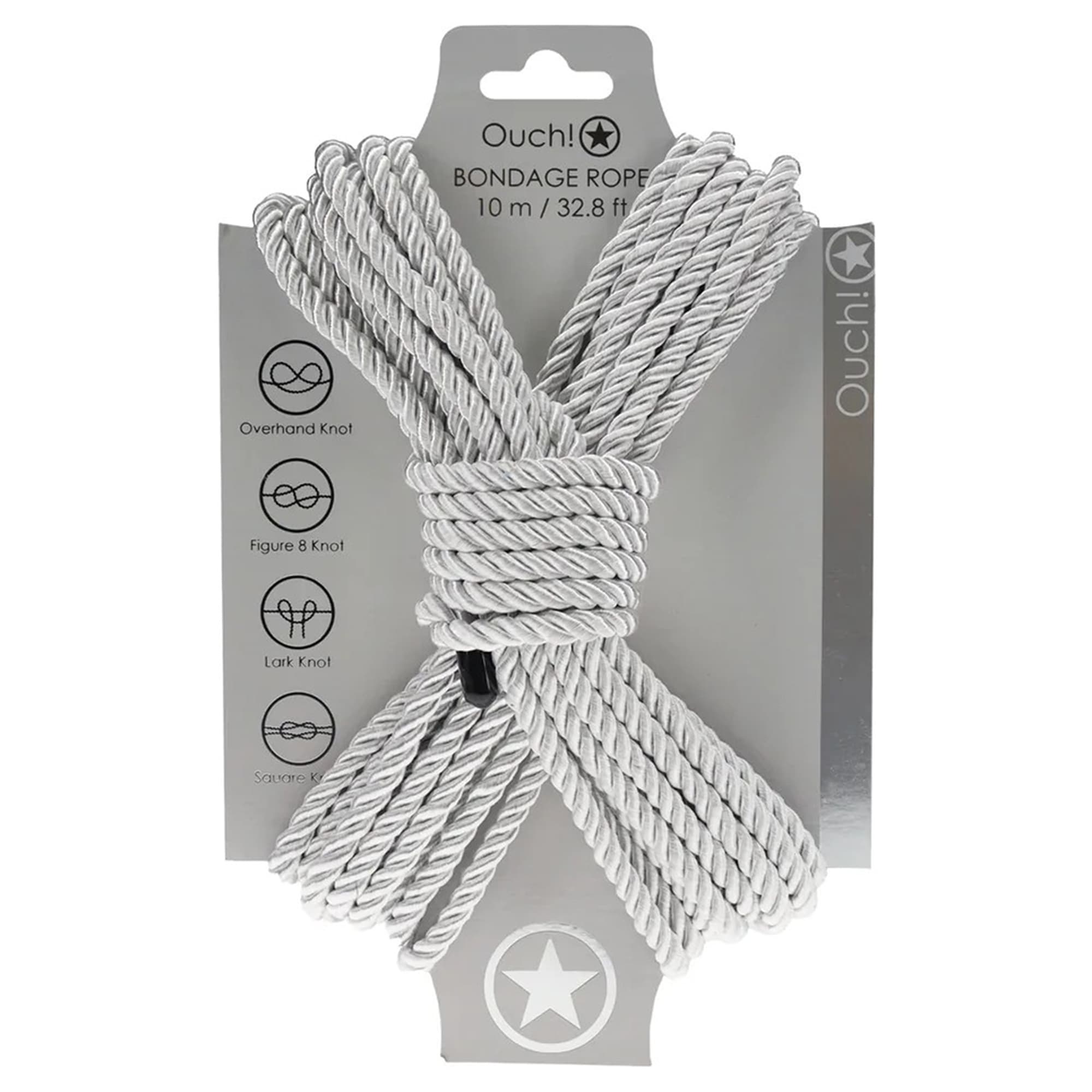 Ouch! - Polyester Bondage Rope - Silver - 10m