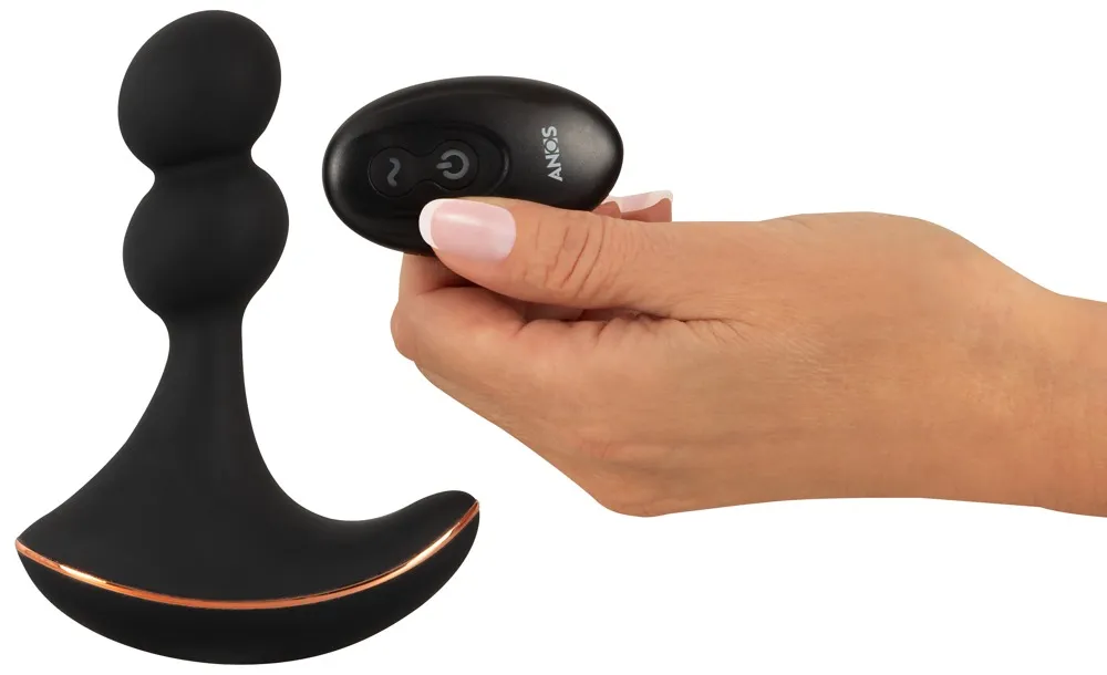 RC Rotating Prostate Massager With Vibration Black