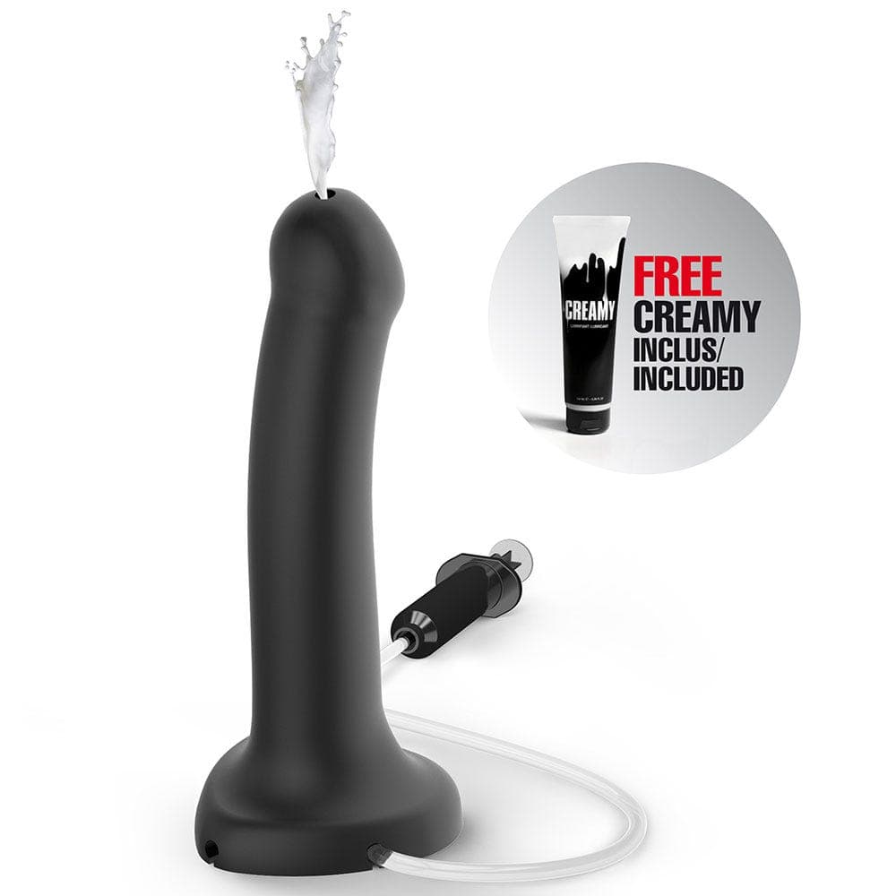 SEMI-REALISTIC CUM DILDO LARGE - Black