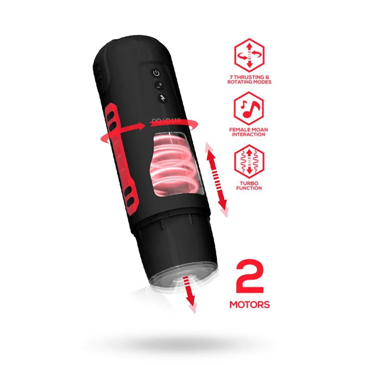Pyro Advanced Thrusting, Rotating & Moaning Masturbator Masturbator med motor
