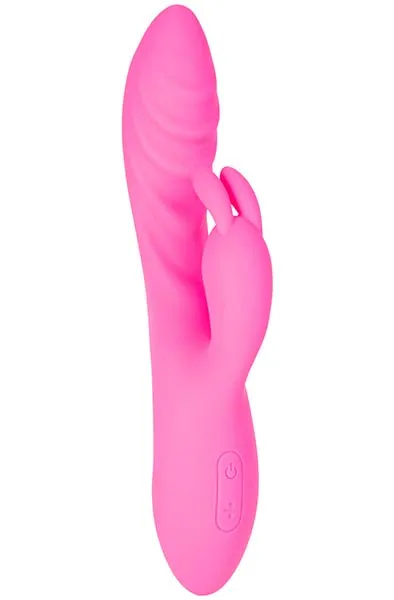 Flexible Ribbed Rabbit Vibrator Pink