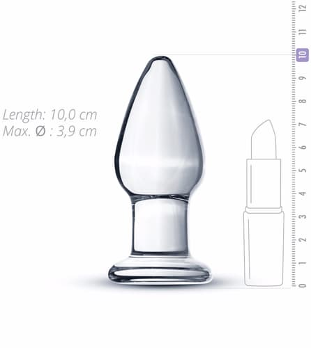 Gildo Clear Glass Buttplug 10cm Ø3,9cm Analplugg i glas