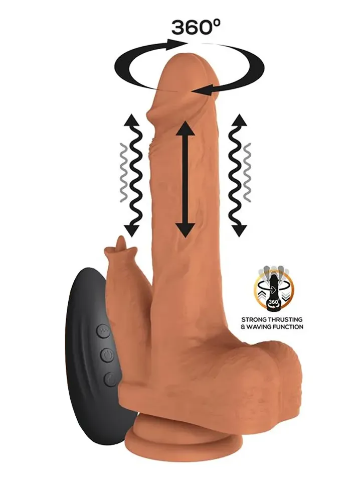 Quintus Thrusting, Waving & Vibration Dildo 23 cm