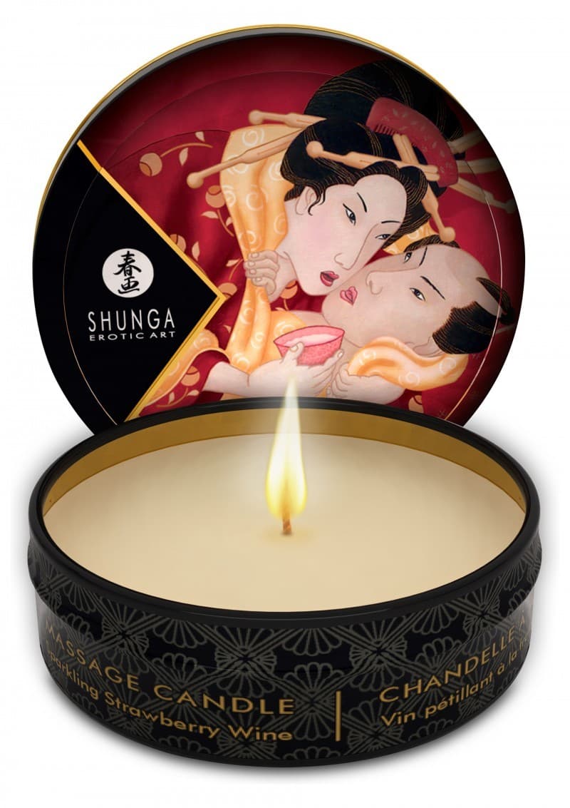 Shunga Erotic Art Massage Candle Sparkling Strawberry 30 ml Massageljus