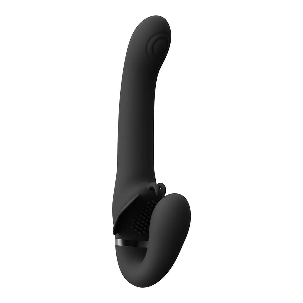 Satu Pulse-Wave & Vibrating Strapless Strapon Black