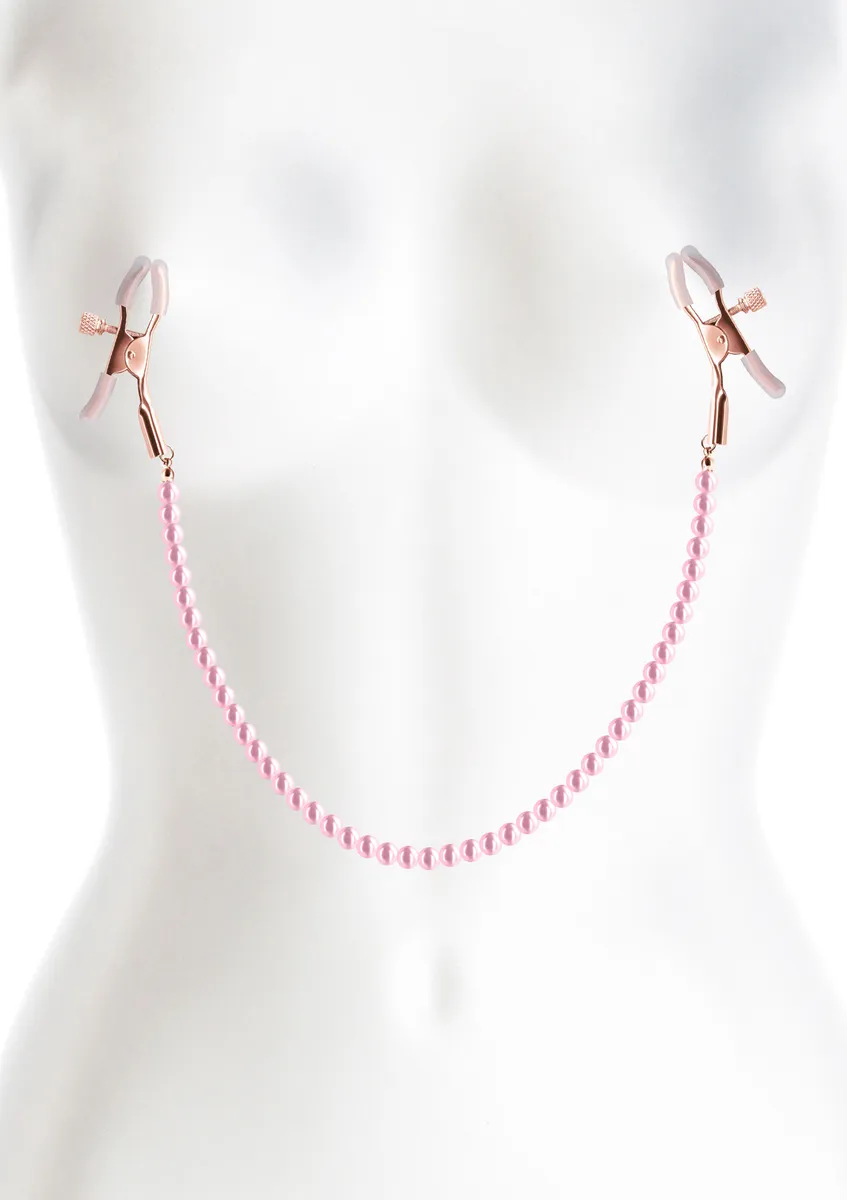 Bound Nipple Clamps D1 Pink Bröstvårtsklämmor med kedja