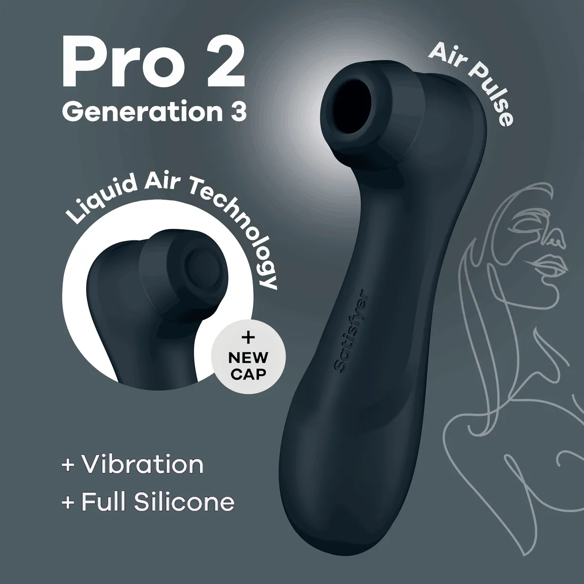 Satisfyer Pro 2 Generation 3 With Liquid Air Black