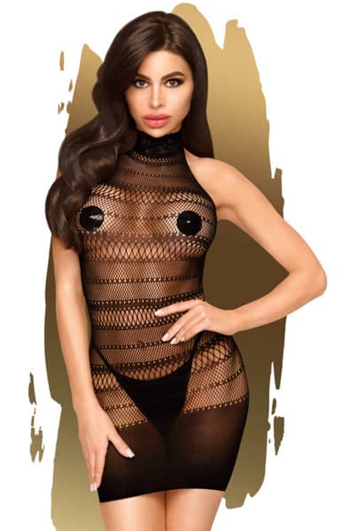 Epic Night - High Neck Mini Dress - Black