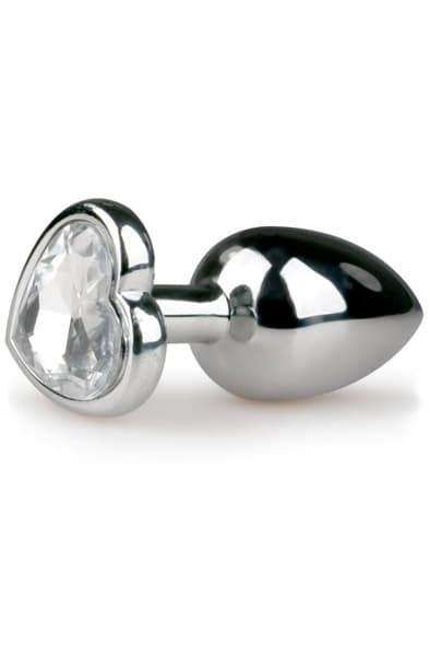 Heart Butt Plug No. 2- Silver/Clear
