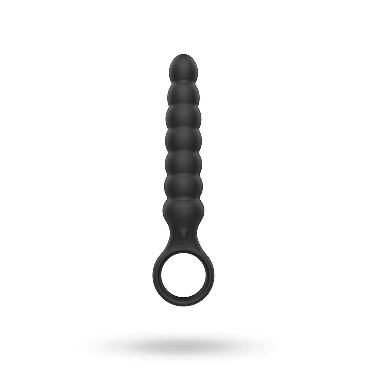 Ribbed Anal Plug With Vibrations Black