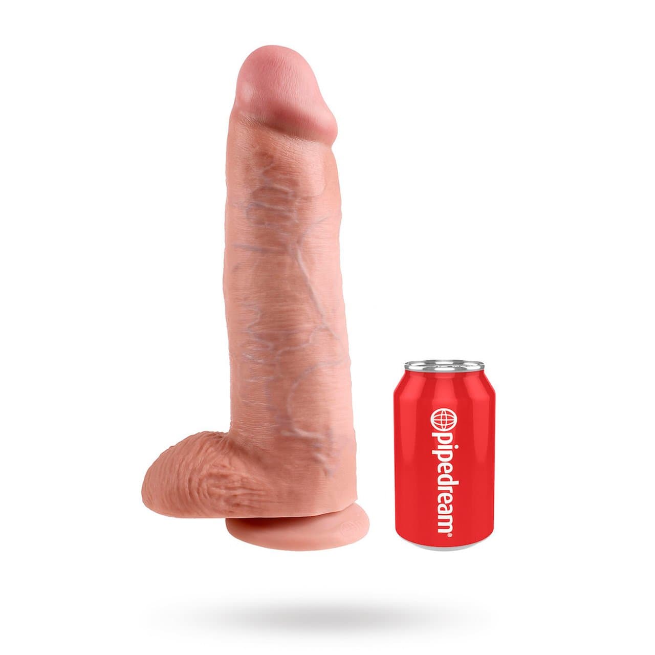 King Cock: Realistic Dildo with Balls, 31 cm, ljus