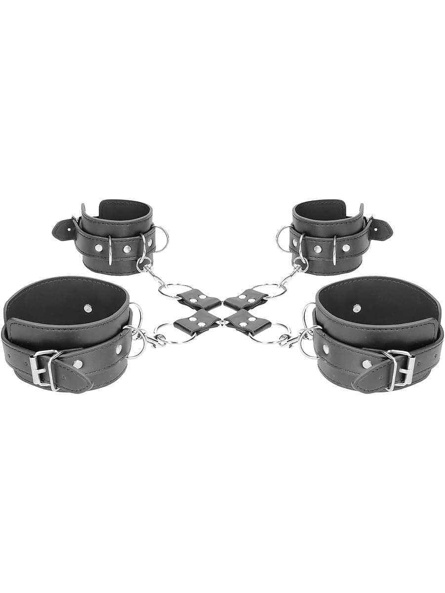 Ouch!: Bonded Leather Hogtie With Hand and Ankle Cuffs