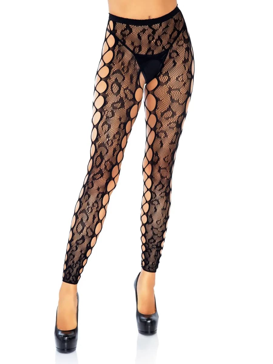 Leg Avenue Footless Crotchless Tights O/S Strumpbyxor