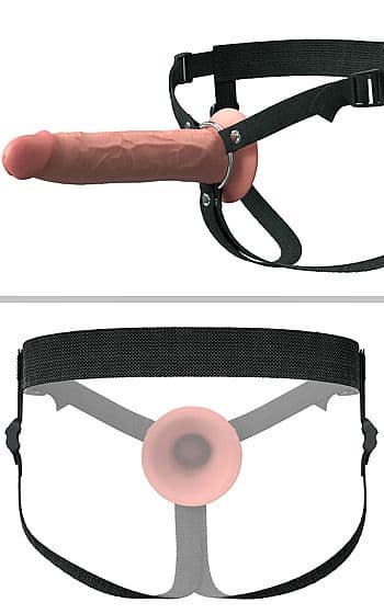 9" Hollow Silicone Strap-On