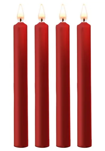Ouch Teasing Wax Candles Large Parafin 4-pack Red BDSM ljus