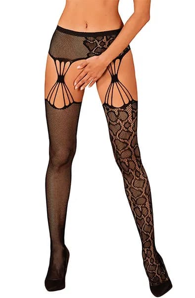 Obsessive Garter Stockings S821 S/M/L Strumpbyxor