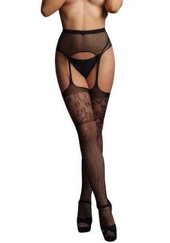Garterbelt stockings with lace top