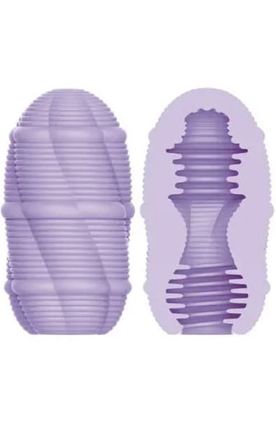Smooth Stripes Cupid Masturbator Egg Purple